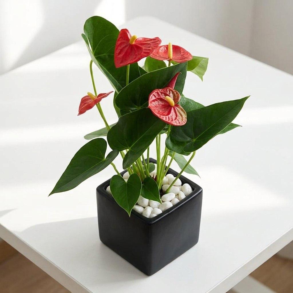 Цветок в горшке «Красный контраст»